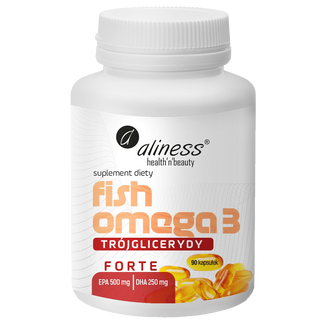 Aliness Fish Omega 3 Forte Trójglicerydy Forte 500/250 mg, 90 kapsułek - zdjęcie produktu