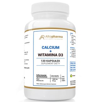 AltoPharma Calcium + Witamina D3, 120 kapsułek AltoPharma Calcium + Witamina D3, 120 kapsułek - zdjęcie produktu