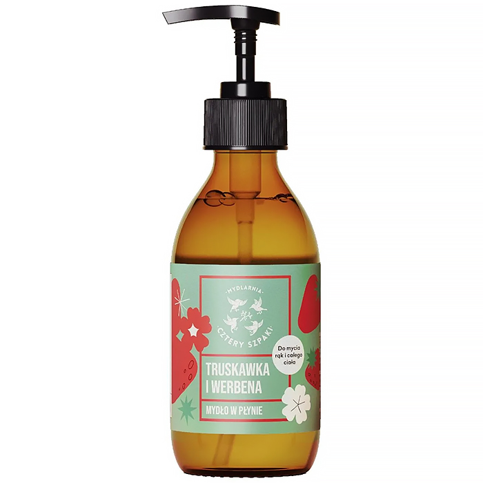 Mydlarnia Cztery Szpaki Cztery Szpaki, mydło w płynie, truskawka i werbena, 300 ml