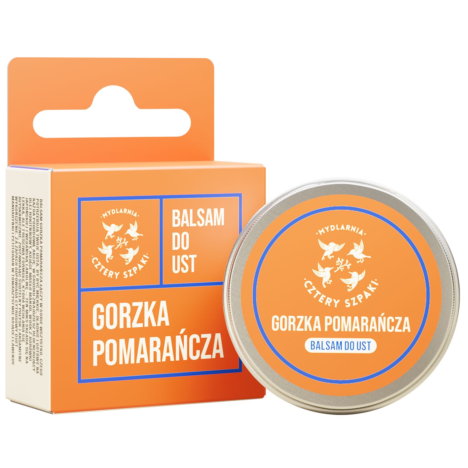 Mydlarnia Cztery Szpaki Cztery Szpaki, balsam do ust, gorzka pomarańcza, 15 ml — Inhaltsstoffe und Bewertung