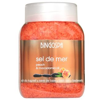 Bingospa Sel de mer, sól do kąpieli, brzoskwinia i olej makadamia, 1,35 kg Bingospa Sel de mer, sól do kąpieli, brzoskwinia i olej makadamia, 1,35 kg - zdjęcie produktu