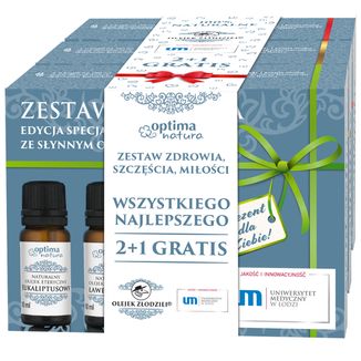 Zestaw Optima Natura Pakiet Świąteczny, Zdrowia, 3 x 10 ml, Szczęścia, 3 x 10 ml, Miłości, 3 x 10 ml - zdjęcie produktu