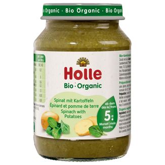 Holle Danie Bio, szpinak z ziemniakami, od 5 miesiąca, 190 g Holle Danie Bio, szpinak z ziemniakami, od 5 miesiąca, 190 g - zdjęcie produktu