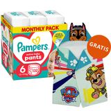 Pampers Active Baby Pants 6 (14-19 kg), pieluchomajtki, 132 sztuki + ręcznik-pelerynka Psi Patrol gratis - miniaturka zdjęcia produktu