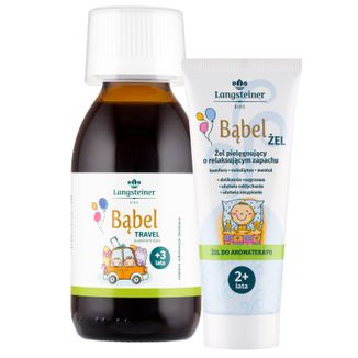 Zestaw Langsteiner Bąbel Travel, płyn z imbirem, od 3 roku życia, smak cytrynowy, 125 ml + żel do aromaterapii, od 2 roku życia, 75 ml - zdjęcie produktu