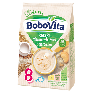 BoboVita Kaszka mleczno-ryżowa, ciasteczko, bez dodatku cukru, po 12 miesiącu, 210 g BoboVita Kaszka mleczno-ryżowa, ciasteczko, bez dodatku cukru, po 12 miesiącu, 210 g - zdjęcie produktu