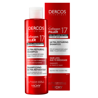 Vichy Dercos Collagen 17 Filler Ultra-Repairing Treatment, ultraregenerujący szampon do włosów, 200 ml - zdjęcie produktu