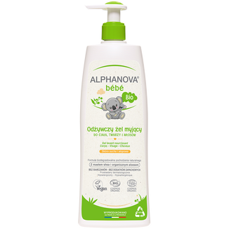 Alphanova Bebe, odżywczy żel myjący do ciała, twarzy i włosów Bio, skóra sucha i atopowa, 500 ml - zdjęcie produktu