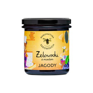 Manufaktura Rodziny Sadowskich Żelowocki z miodem, jagody, 320 g Manufaktura Rodziny Sadowskich Żelowocki z miodem, jagody, 320 g - zdjęcie produktu