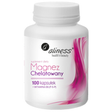 Aliness Magnez Chelatowany + Witamina B6 (P-5-P), 100 kapsułek - miniaturka zdjęcia produktu