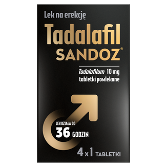 Tadalafil Sandoz 10 mg, 4 tabletki Tadalafil Sandoz 10 mg, 4 tabletki - zdjęcie produktu