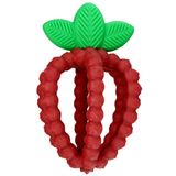 RaZbaby, gryzak silikonowy, soczysta malina z listkami, czerwony, od 3 miesiąca, 1 sztuka - miniaturka zdjęcia produktu