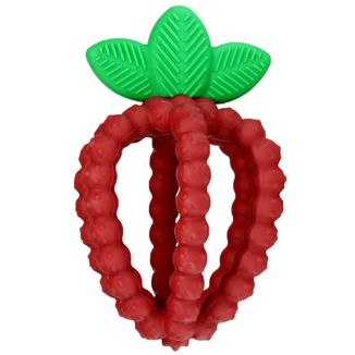 RaZbaby, gryzak silikonowy, soczysta malina z listkami, czerwony, od 3 miesiąca, 1 sztuka RaZbaby, gryzak silikonowy, soczysta malina z listkami, czerwony, od 3 miesiąca, 1 sztuka - zdjęcie produktu