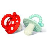 RaZbaby, gryzak logopedyczny, grzybek, czerwony i niebieski, od 3 miesiąca, 2 sztuki - miniaturka zdjęcia produktu