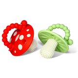 ​​​​​​​RaZbaby, gryzak logopedyczny, grzybek, czerwony i zielony, od 3 miesiąca, 2 sztuki  - miniaturka zdjęcia produktu