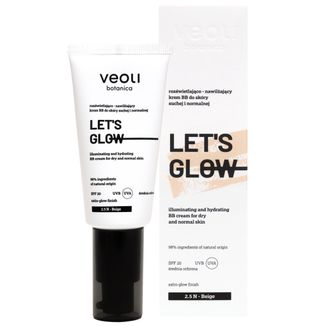 Veoli Botanica Let's Glow, rozświetlająco-nawilżający krem BB do skóry suchej i normalnej, SPF 20, 2.5 N Beige, 30 ml Veoli Botanica Let's Glow, rozświetlająco-nawilżający krem BB do skóry suchej i normalnej, SPF 20, 2.5 N Beige, 30 ml - zdjęcie produktu