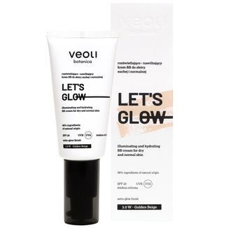 Veoli Botanica Let's Glow, rozświetlająco-nawilżający krem BB do skóry suchej i normalnej, SPF 20, 3.0 W Golden Beige, 30 ml Veoli Botanica Let's Glow, rozświetlająco-nawilżający krem BB do skóry suchej i normalnej, SPF 20, 3.0 W Golden Beige, 30 ml - zdjęcie produktu
