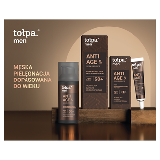 Zestaw Tołpa Men Anti Age & Skin Barrier, przeciwzmarszczkowy krem do twarzy 50+, 50 ml + krem pod oczy, 10 ml - zdjęcie produktu
