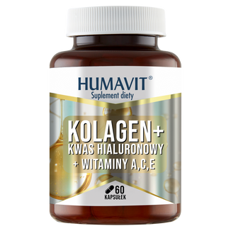 Humavit Kolagen + Kwas Hialuronowy + Witaminy A, C, E, 60 kapsułek - zdjęcie produktu