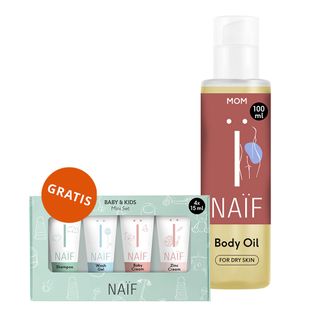 Naif Mom, naturalny olejek do ciała na rozstępy, 100 ml + Zestaw mini Naif Baby & Kids gratis - zdjęcie produktu