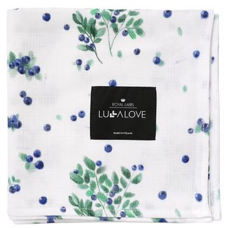 Lullalove, otulacz muślinowy, jagódki, 100 x 100 cm Lullalove, otulacz muślinowy, jagódki, 100 x 100 cm - zdjęcie produktu