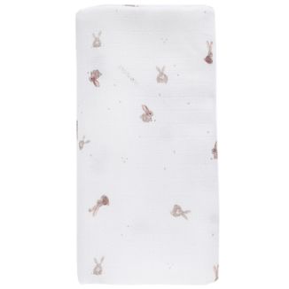 Lullalove, otulacz muślinowy, beżowe króliczki, 100 x 100 cm Lullalove, otulacz muślinowy, beżowe króliczki, 100 x 100 cm - zdjęcie produktu
