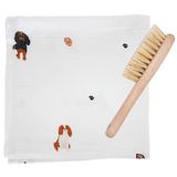 Zestaw Lullalove, szczotka na ciemieniuchę + pieluszka muślinowa, pieski cavaliery, 40 x 40 cm Zestaw Lullalove, szczotka na ciemieniuchę + pieluszka muślinowa, pieski cavaliery, 40 x 40 cm - miniaturka zdjęcia produktu