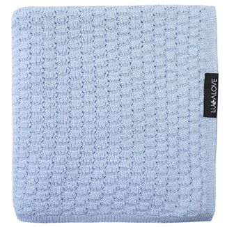Lullalove, kocyk wełniany, mgiełka merino premium, błękitny, 90 x 90 cm Lullalove, kocyk wełniany, mgiełka merino premium, błękitny, 90 x 90 cm - zdjęcie produktu