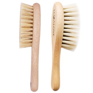 Zestaw Lullalove, szczotka z naturalnej szczeciny + szczotka z włosia koziego Zestaw Lullalove, szczotka z naturalnej szczeciny + szczotka z włosia koziego - zdjęcie produktu