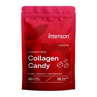Intenson Collagen Candy, smak truskawkowy, 60 pastylek do ssania - zdjęcie produktu