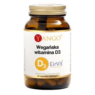 Yango Wegańska Witamina D3, 90 kapsułek Yango Wegańska Witamina D3, 90 kapsułek - zdjęcie produktu
