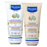 Zestaw Mustela, odżywczy szampon ułatwiający rozczesywanie, włosy długie, kręcone, falowane, od 1 dnia życia, 200 ml + odżywka ułatwiająca rozczesywanie włosów, 200 ml - miniaturka zdjęcia produktu