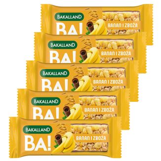 Zestaw Bakalland Baton zbożowy, banan i zboża, 5 x 40 g - zdjęcie produktu