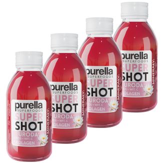 Zestaw Purella Superfoods SuperShot Uroda, napój niegazowany, lotos + witamina C + kolagen, 4 x 100 ml Zestaw Purella Superfoods SuperShot Uroda, napój niegazowany, lotos + witamina C + kolagen, 4 x 100 ml - zdjęcie produktu