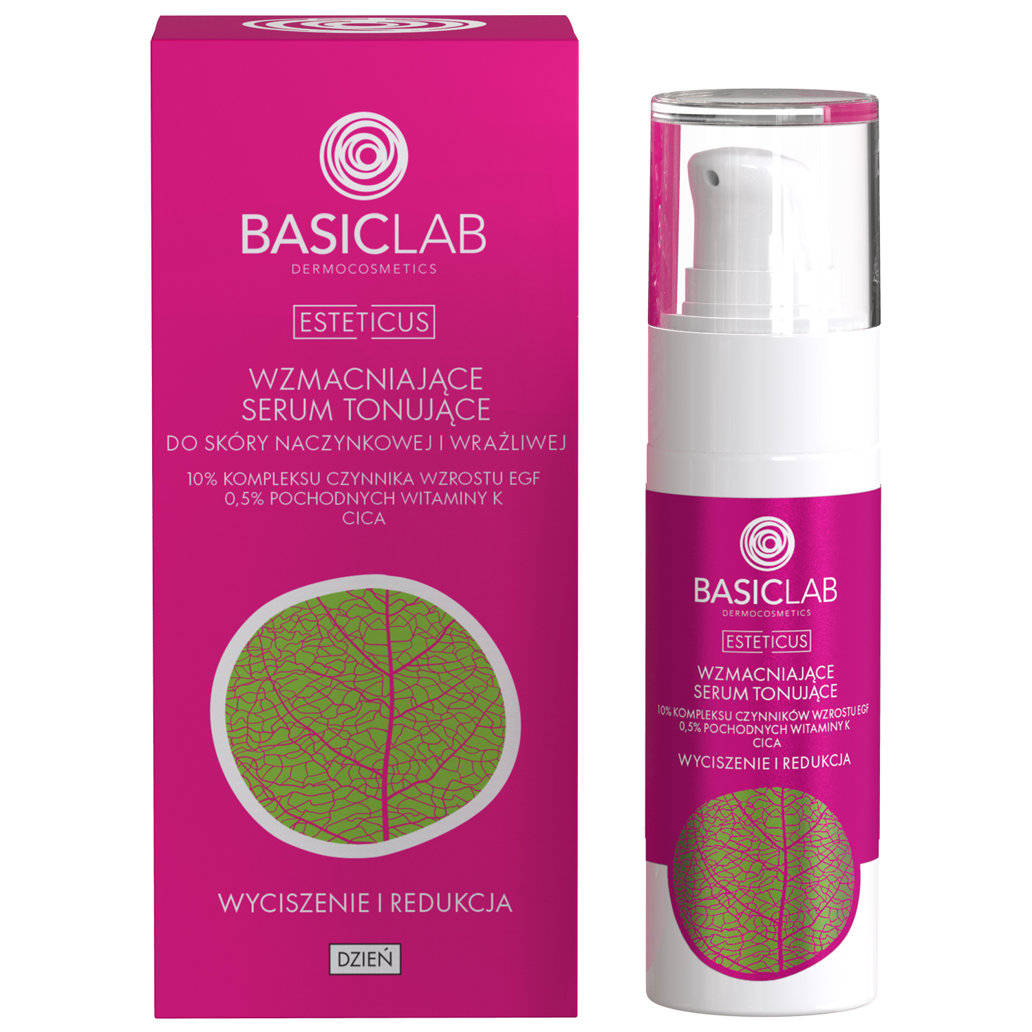 Basiclab BasicLab Esteticus, wzmacniające serum tonujące do skóry naczynkowej i wrażliwej, wyciszenie i redukcja, 30 ml