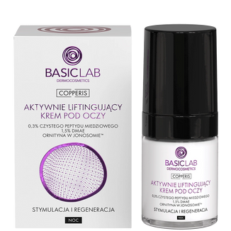 BasicLab Copperis, aktywnie liftingujący krem pod oczy, stymulacja i regeneracja, 18 ml - zdjęcie produktu