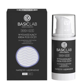 BasicLab Masculis, wygładzający krem pod oczy, napięcie i ujędrnienie, 15 ml - zdjęcie produktu