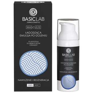 BasicLab Masculis, łagodząca emulsja po goleniu, nawilżenie i regeneracja, 50 ml - zdjęcie produktu