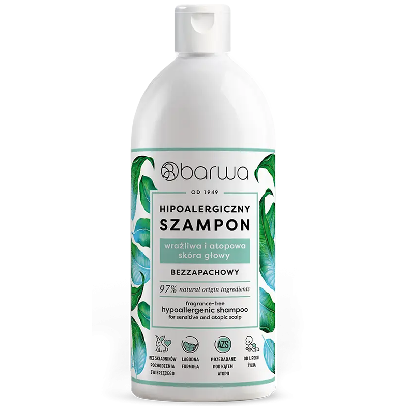 Nieznana Barwa, hipolaergiczny szampon do włosów, bezzapachowy, 400 ml — Składniki i ocena
