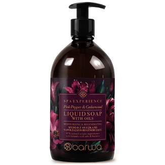 Barwa SPA Experience, mydło z olejkami, nawilżająco-regenerujące, różowy pieprz i drzewo cedrowe, 380 ml Barwa SPA Experience, mydło z olejkami, nawilżająco-regenerujące, różowy pieprz i drzewo cedrowe, 380 ml - zdjęcie produktu