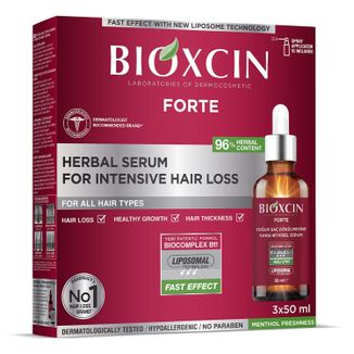 Bioxcin Forte, serum przeciw intensywnemu wypadaniu włosów, 3 x 50 ml Bioxcin Forte, serum przeciw intensywnemu wypadaniu włosów, 3 x 50 ml - zdjęcie produktu