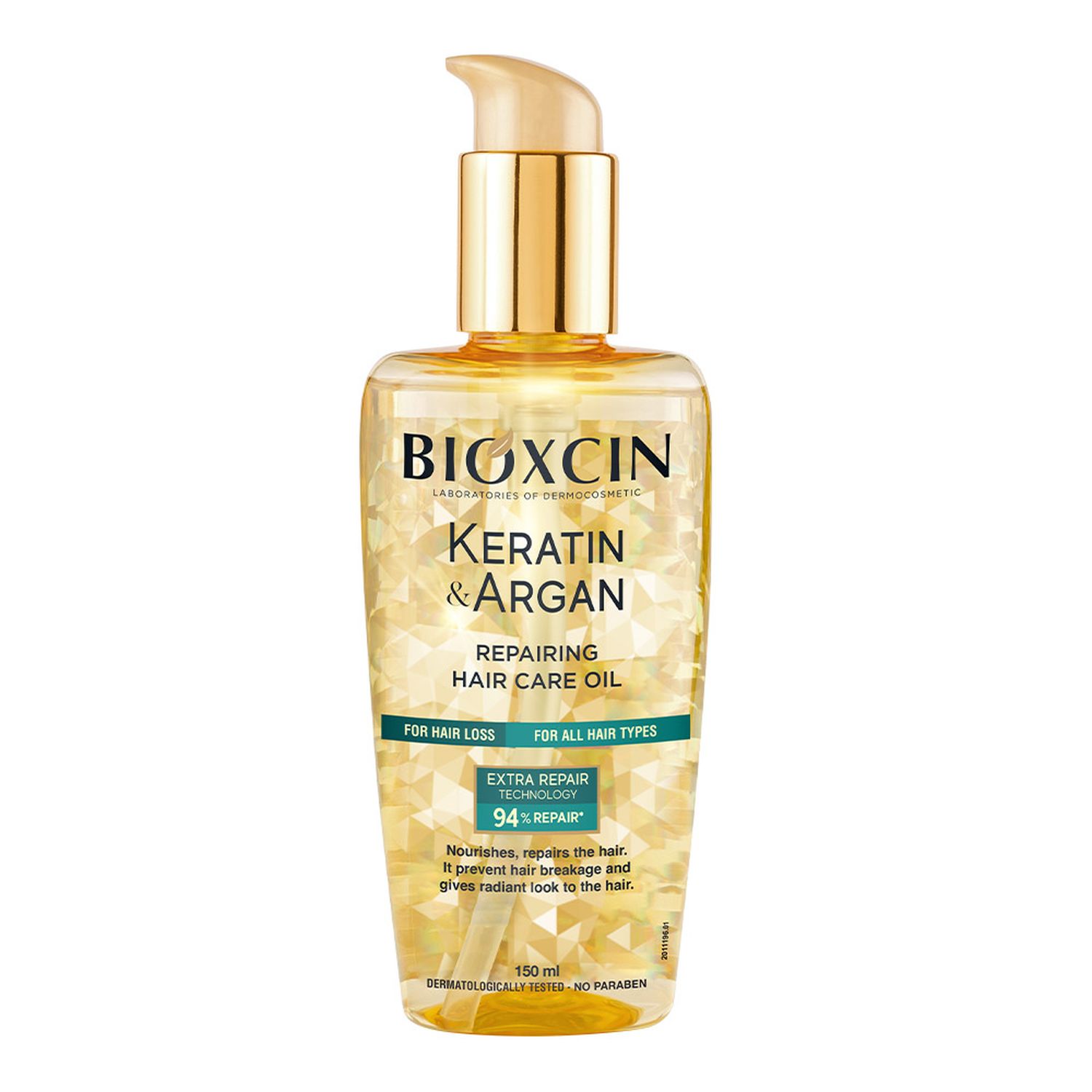 Bioxcin Bioxcin Keratin & Argan, olejek regenerujący do włosów, 150 ml