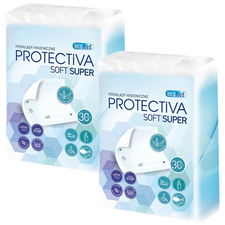 Zestaw Protectiva Soft Super, podkłady higieniczne, 60 cm x 60 cm, 2 x 30 sztuk - zdjęcie produktu