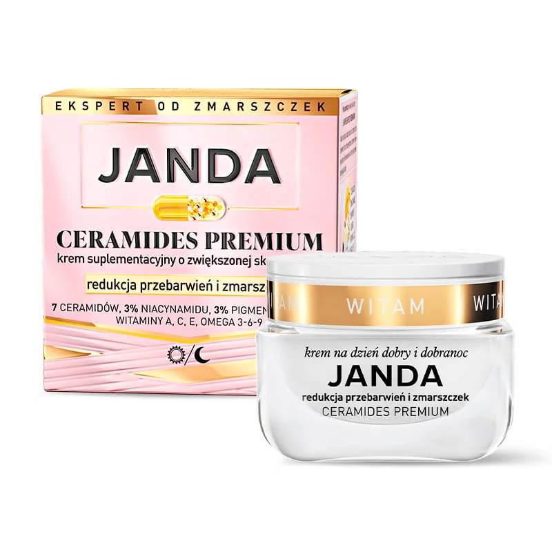 Nieznana Janda Ceramides Premium, krem suplementacyjny o zwiększonej skuteczności, redukcja przebarwień i zmarszczek, 50 ml — Inhaltsstoffe und Bewertung