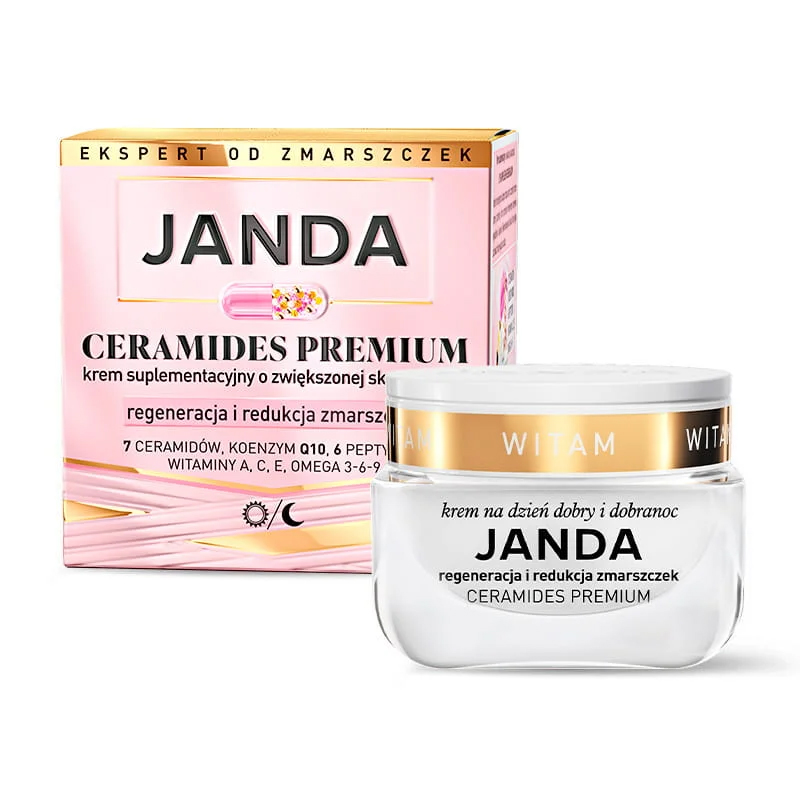 Nieznana Janda Ceramides Premium, krem suplementacyjny o zwiększonej skuteczności, regeneracja i redukcja zmarszczek, 50 ml — Inhaltsstoffe und Bewertung