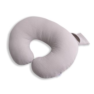BabyMatex, poduszka pozycjonująca, miniRELAX, muślinowa, 150 cm, jasny szary - zdjęcie produktu