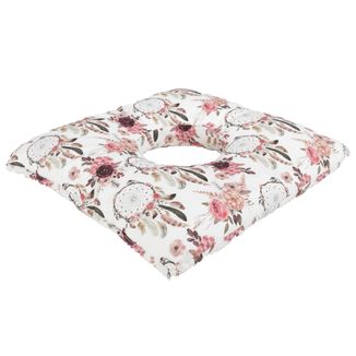 BabyMatex, poduszka poporodowa, pozycjonująca, oponka, 50 cm x 45 cm, biało-różowa - zdjęcie produktu