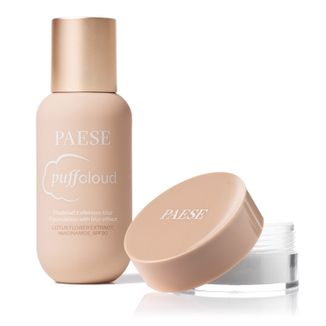 Zestaw Paese Puff Cloud, puder pod oczy, 5,3 g + satynowy podkład do twarzy z efektem blur, 04 Shell Beige, SPF 20, 37 ml - zdjęcie produktu