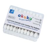 Akuku, patyczki higieniczne do uszu z ogranicznikiem dla dzieci i niemowląt, 60 sztuk USZKODZONE OPAKOWANIE - miniaturka zdjęcia produktu