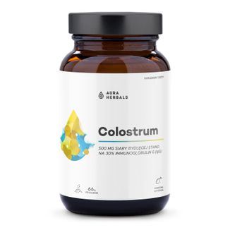 Aura Herbals Colostrum 500 mg, smak kwaśna cytryna, 66 g Aura Herbals Colostrum 500 mg, smak kwaśna cytryna, 66 g - zdjęcie produktu